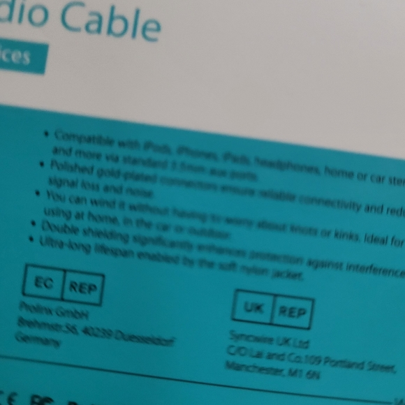 Aux Cable Auxiliary Audio Cable  Headphone Cord - Picture 7 of 9